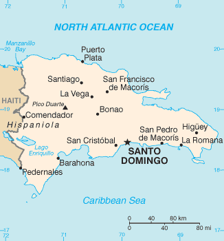 A map of the Dominican Republic