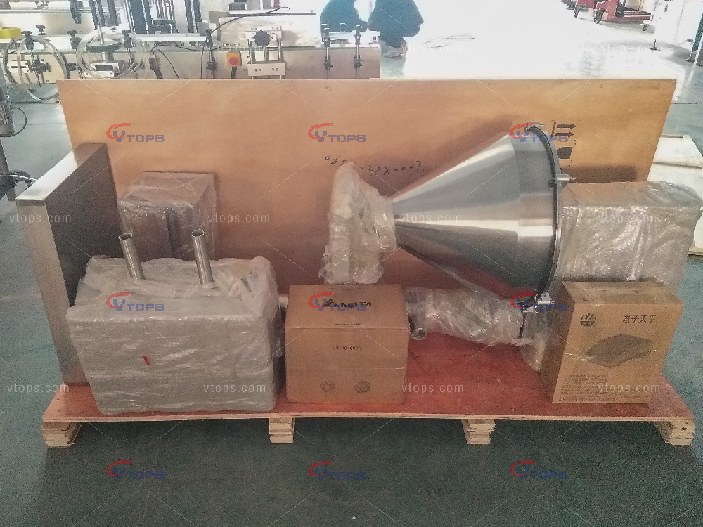 The Manual Powder Filling Machine with LCD Touch Screen under packaging in plywood box