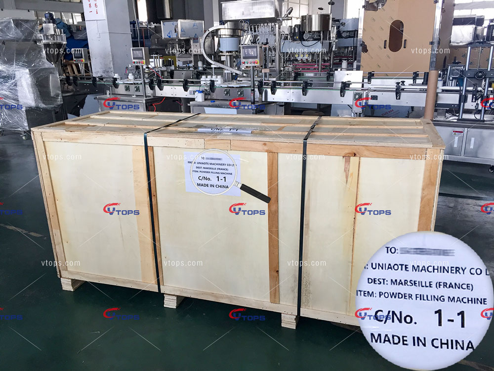 Manual Powder Filling Machine (Model: P1) Packaged in Plywood Box.